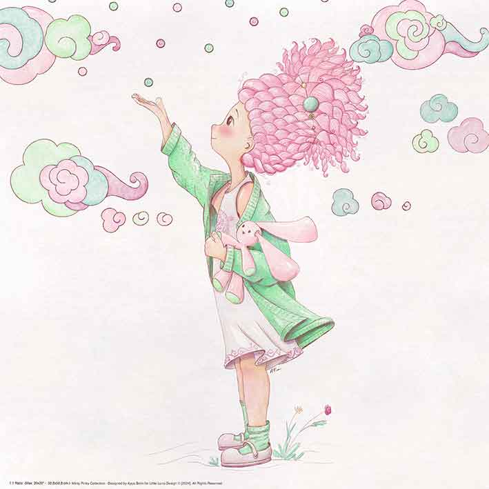 Minty Pinky Poster Set with Personalized Name Print