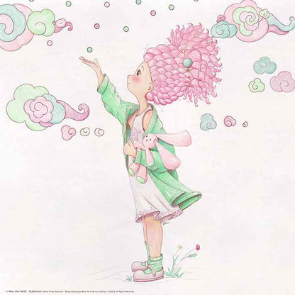 Minty Pinky Poster Set with Personalized Name Print