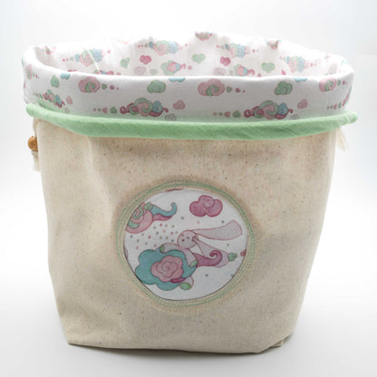 Minty Pinky Fabric Storage Baskets