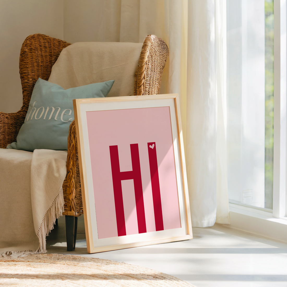 HI Printable Wall Art | Modern Colorful Typography Print | Minty Pinky Collection