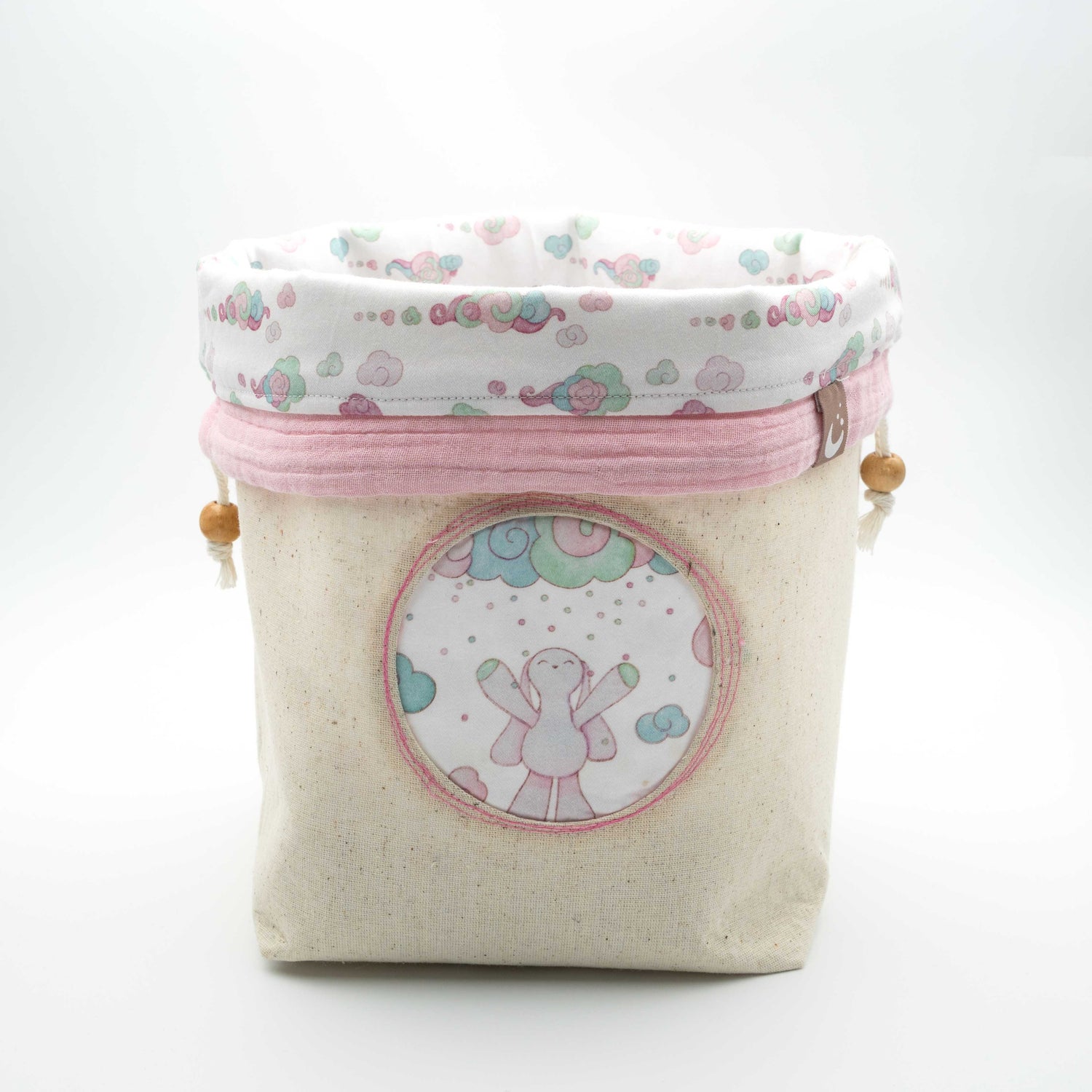 Minty Pinky Fabric Storage Baskets