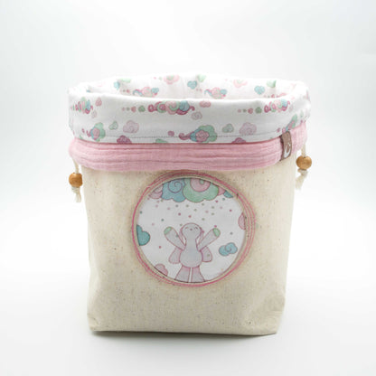 Minty Pinky Fabric Storage Baskets