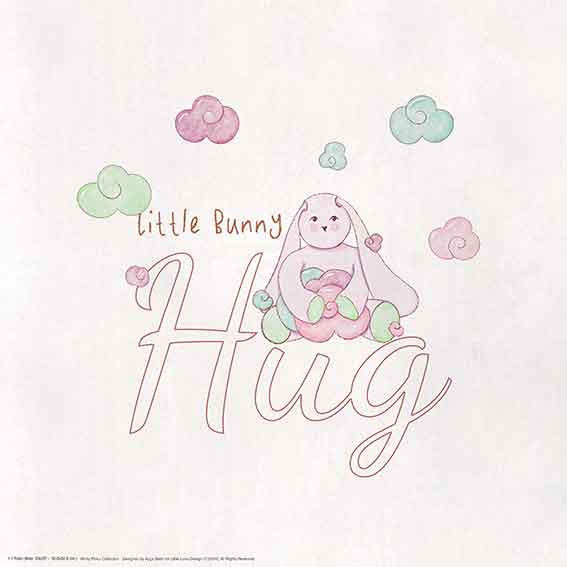 Little Bunny Hug. Minty Pinky Printable Wall Art for Kids Room