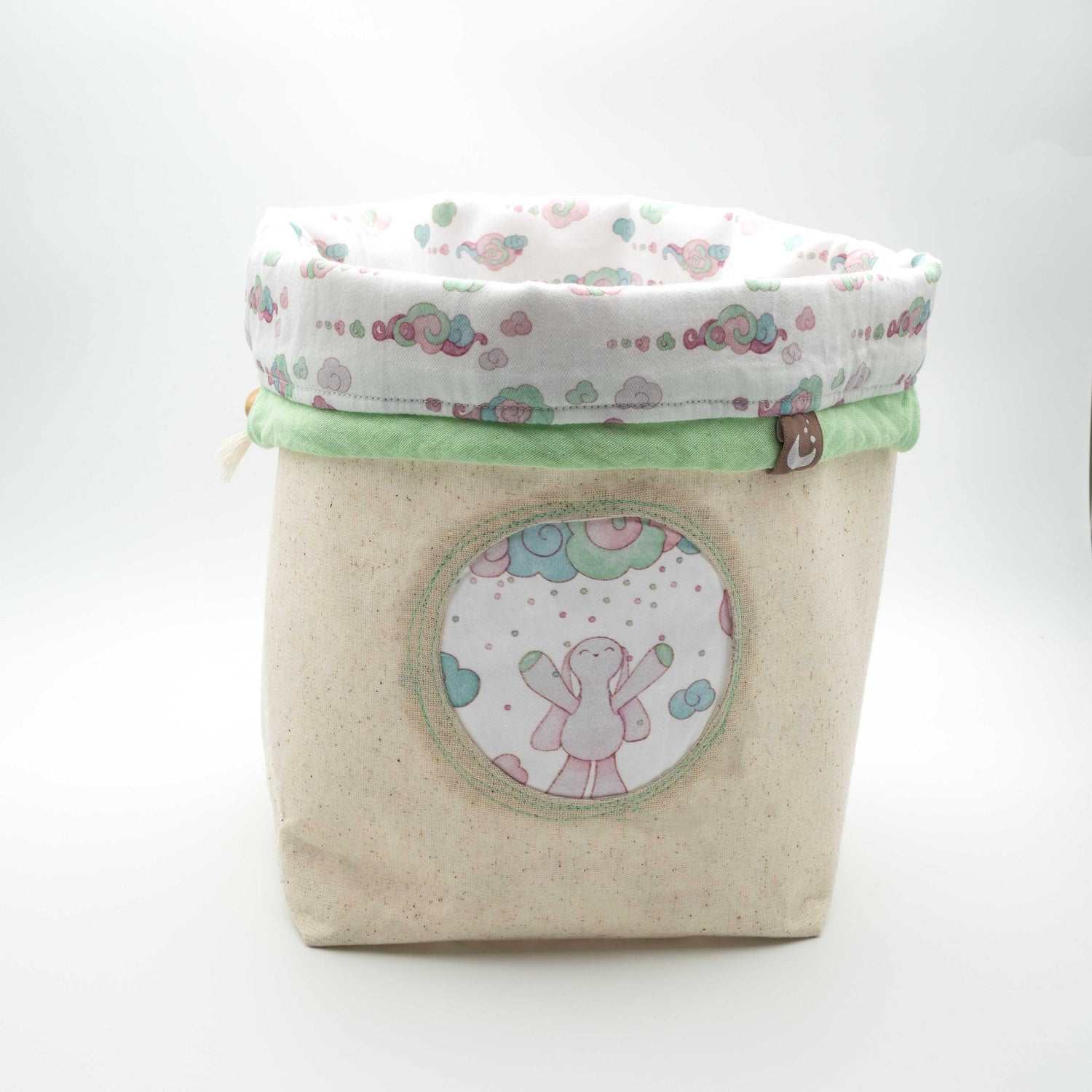 Minty Pinky Fabric Storage Baskets