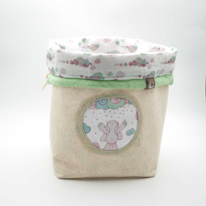 Minty Pinky Fabric Storage Baskets