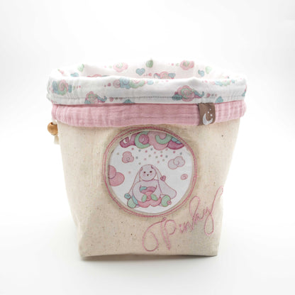 Minty Pinky Fabric Storage Baskets