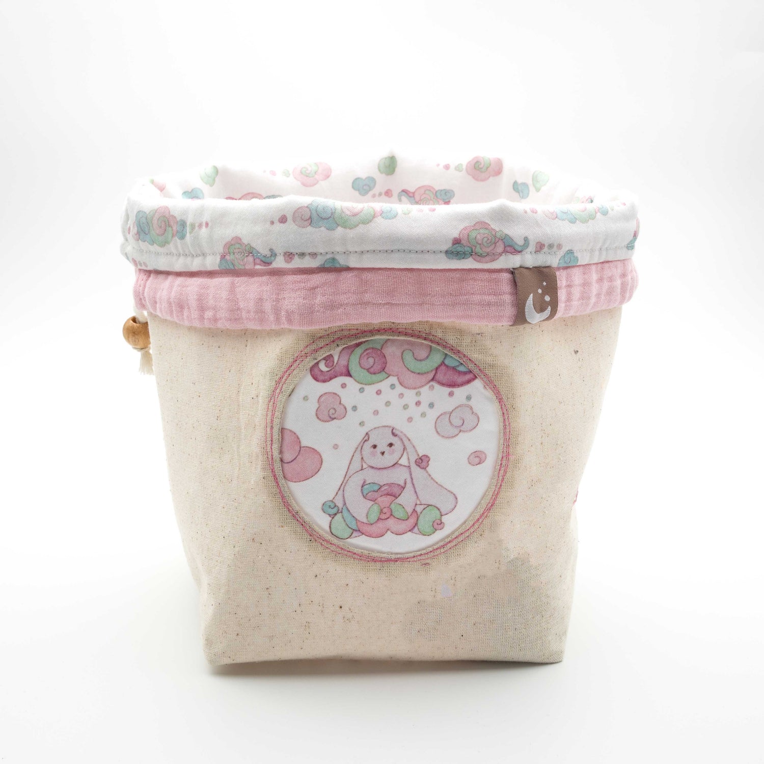 Minty Pinky Fabric Storage Baskets
