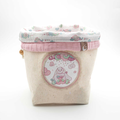Minty Pinky Fabric Storage Baskets