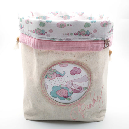 Minty Pinky Fabric Storage Baskets